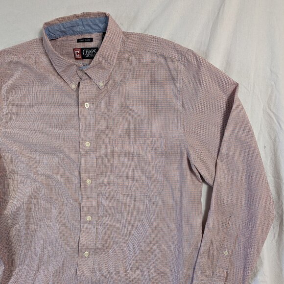 CHAPS MEN'S LONG SLEEVE BUTTON UP FRONT COLLAR SHIRT SIZE LARGE RALPH LAUREN LG - Picture 3 of 16